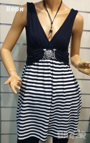 Нова дамска моряшка къса рокля с ефектен гръб и деколте, снимка 12 - Рокли - 28375605