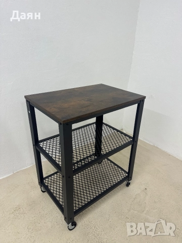 Кухненска количка VASAGLE на 3 нива, органайзер за съхранение на колела , снимка 5 - Етажерки - 52827165