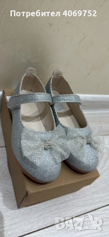 Сиви балеринки за момиче 17 см , снимка 3 - Детски сандали и чехли - 53373680