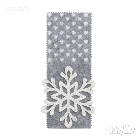2299 Коледен калъф за прибори декорация за маса Снежинка, снимка 2 - Декорация за дома - 48051081