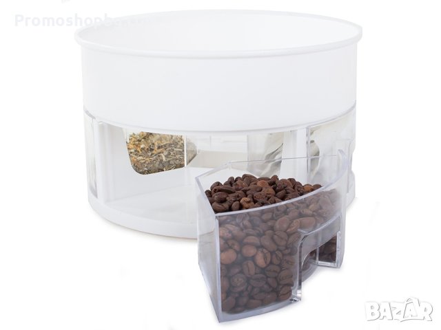 Въртящ се кухненски органайзер с 4 чекмеджета, Включени 4 бр лъжички, Бял, снимка 5 - Други - 43886340