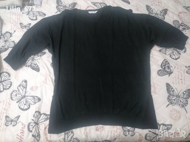 Блуза 48/50 размер черна , снимка 3 - Блузи с дълъг ръкав и пуловери - 43913027