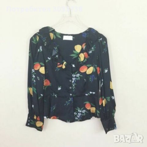 Нов Capulet Елегантен Пеплун Топ с 3/4 Ръкав Размер М, снимка 2 - Корсети, бюстиета, топове - 32476105