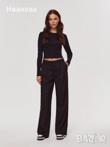 Панталон широк крачол сив, снимка 6 - Панталони - 50594450