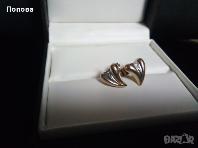 Руски златни обеци  с диаманти, снимка 3 - Обеци - 39648406