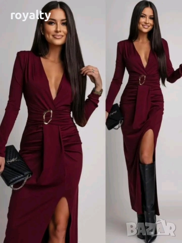 Червена Дамска Дълга Рокля 