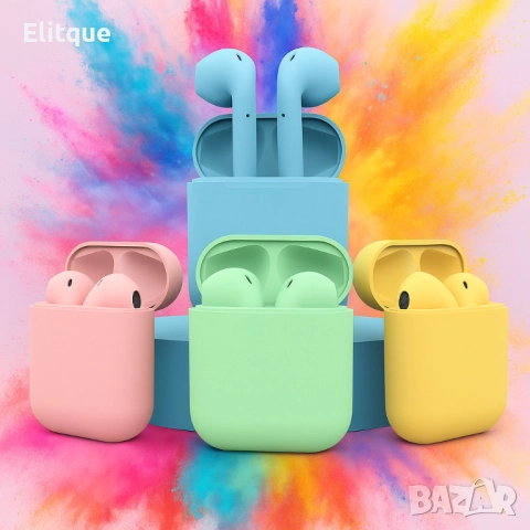 Безжични слушалки Inpods i12 TWS с цветен дизайн и управление чрез докосване, снимка 14 - Други стоки за дома - 52889197