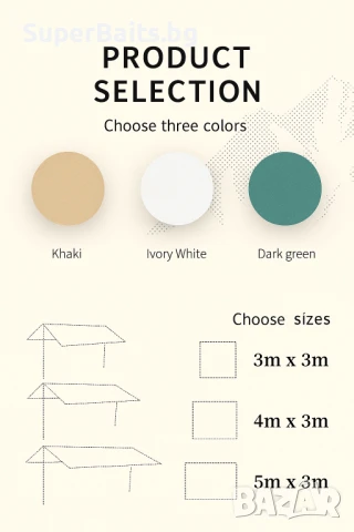 Олекотена Тента (TARP) за Трекинг, Плаж, Излет, снимка 8 - Къмпинг мебели - 50775394