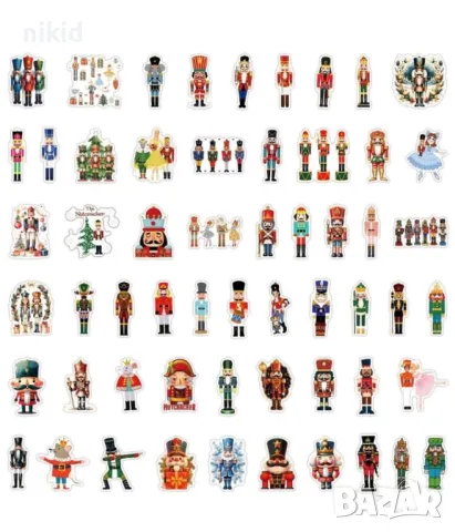 50 бр Войник от Лешникотрошачката самозалепващи лепенки стикери за украса декор картонена торта, снимка 4 - Други - 48599344