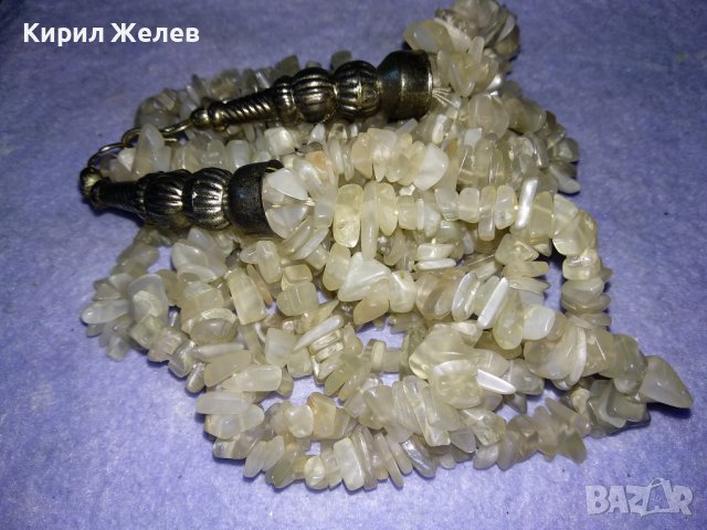 РАЗКОШНА ПОСРЕБРЕНА ЕТНОГРАФСКИ СТИЛ СКЪПОЦЕННА ОГЪРЛИЦА НАТУРАЛЕН МЛЕЧЕН КВАРЦ КРИСТАЛ 34659, снимка 11 - Колиета, медальони, синджири - 39201303