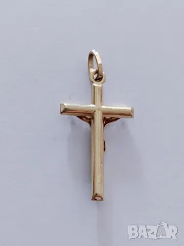 Златна висулка кръст 51063, снимка 2 - Колиета, медальони, синджири - 49475280