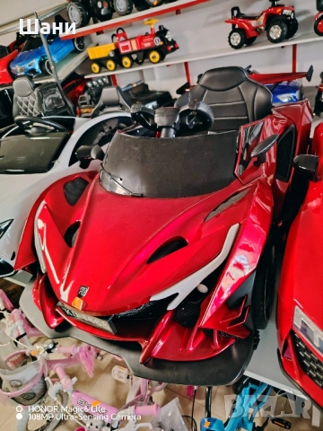 Акумулаторна кола Moni - Flash, червен металик 