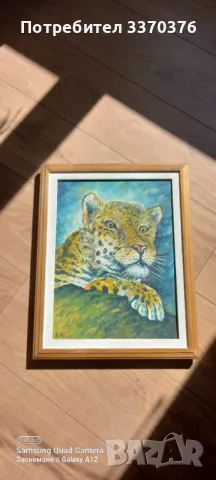 Авторска картина-Леопард-маслени бои върху платно, снимка 4 - Картини - 49206757