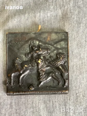 Рицар, нападнат от три лъва, снимка 1