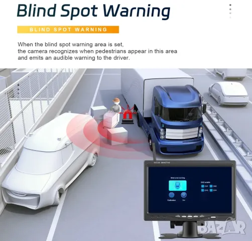 Безжична камера с монитор, паркиране, камион, заден ход, трактор, комбайн, парктроник, задно виждане, снимка 10 - Друга електроника - 29776069