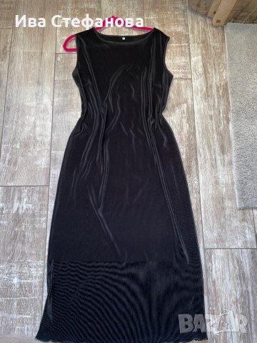 Нова дълга ежедневна черна рипс плисе еластична рокля рипс 44 нолер , снимка 5 - Рокли - 37612454