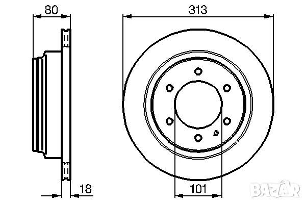 Диск спирачен заден дeсен/ляв за HONDA,ISUZU,OPEL № O1381V, снимка 3 - Части - 50720568