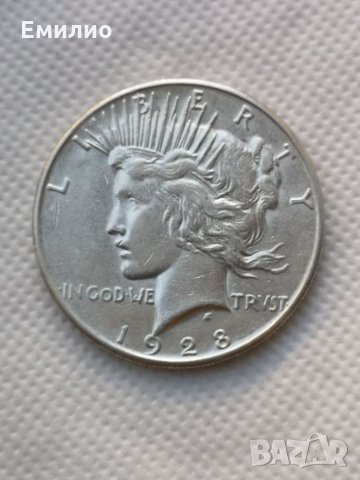 Rare. USA One Dollar 1928-S , снимка 5 - Нумизматика и бонистика - 26530500