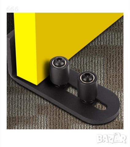 Водач за под за плъзгащи се врати, релсова система, от въглеродна стомана, регулируем, 2 колела, снимка 4 - Други стоки за дома - 53333861