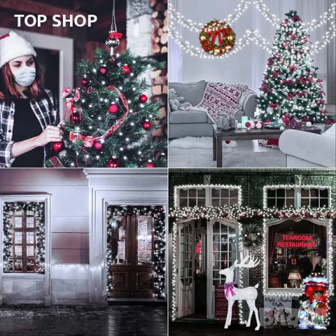 Светлина верига 50метра с 500 диода- бяло- синя светлина , снимка 5 - Външни лампи - 48500164