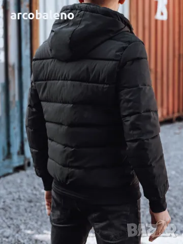 Мъжко зимно ватирано бомбър яке , снимка 4 - Якета - 47390472