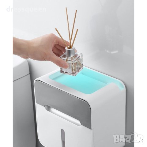 57500 Самозалепяща поставка за тоалетна хартия с чекмедже и рафт за телефон, снимка 12 - Други стоки за дома - 44125985