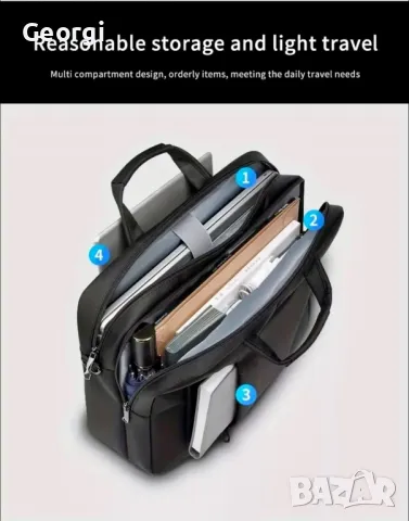 Мъжка класическа пътна чанта за лаптоп 16” /Дизайн и материал "Оксфорд"!, снимка 6 - Чанти - 49316693