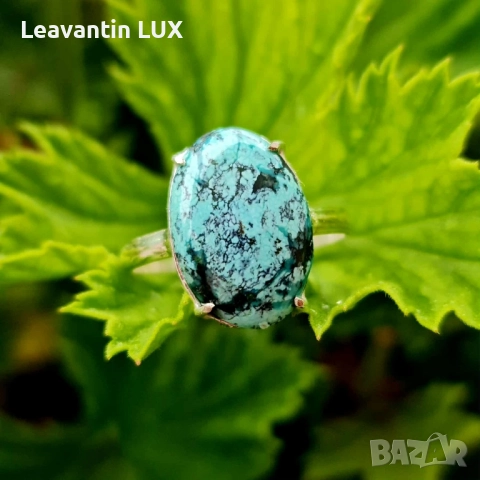 Сребърен пръстен с Тюркоаз , снимка 6 - Пръстени - 52033025