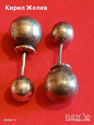 Стари сребърни пиърсинг обеци фешън АРТ БИЖУ 47207, снимка 7 - Обеци - 52847224