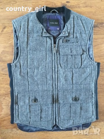zara - страхотен мъжки елек-ВЪЛНА, снимка 3 - Якета - 28548730