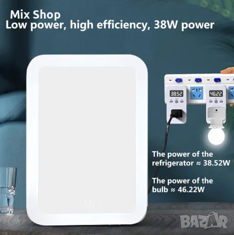 Мини хладилник с огледало за грим, снимка 6 - Друга електроника - 48895805