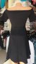 Черна кукленска рокля с отворени рамене, късо ръкавче и дантела в талията. , снимка 5