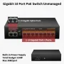keepLiNK 10-портов гигабитов PoE Switch превключвател 8 порта Gigabit PoE+ и 2 гигабитови порта, снимка 2