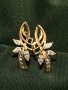 Златни руски обеци с камъни , снимка 1 - Обеци - 43800257