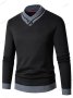 Мъжки втален пуловер с дълги ръкави, 4цвята - 023, снимка 5