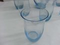  каничка и чаши цветно синьо стъкло , снимка 6