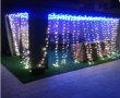 Сини и Бели Светещи завеси тип Водопад с Коледни лампички 3 х 2м, снимка 1 - Външни лампи - 43189873