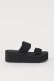 Нови черни сандали чехли H&M на голяма платформа с етикет