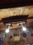 Полилеи от автентични реставрирани бъчви с дървена чашка , снимка 1 - Лампи за таван - 44113335