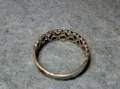РОМАНТИЧЕН СРЕБЪРЕН ПРЪСТЕН ПРЕПЛЕТЕНИ СЪРЧИЦА СРЕБРО 900 СТАРА РЪЧНА АЖУРНА АРТ ИЗРАБОТКА 49365, снимка 5