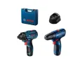BOSCH пълен комплект винтоверт и гайковерт 12V, зарядно, 2 батерии, куфар,  (06019G8023), снимка 6