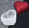 3D Сърце обло на черти силиконов молд форма смола гипс шоколад смола сапун декор, снимка 1 - Форми - 40015123