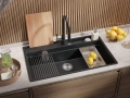 Графитна гранитна кухненска мивка Осло 90 Pocket 880x530 мм, снимка 5