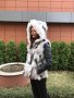 Дамски елек с качулка от естествен косъм на лисица, снимка 1