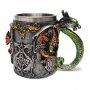 Код 94165 Стилна чаша от полирезин с релефни декорации - дракони и герои, снимка 1 - Чаши - 37030230