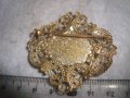 СТАРА ФИЛИГРАННА БРОНЗОВА СКЪПОЦЕННА ПРЕКРАСНА АР НУВО БРОШКА РИСУВАН ПОРЦЕЛАН 27913, снимка 8