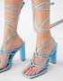  Дамски сандали на висок ток с връзки  36 номер , снимка 1 - Дамски обувки на ток - 43948151