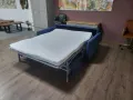 Дизайнерски син диван от плат тройка с функция сън, снимка 2