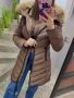 Дълго зимно яке с естествен косъм бежово, снимка 8