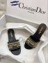 Дамски черни чехли Christian Dior, снимка 1 - Чехли - 33292082